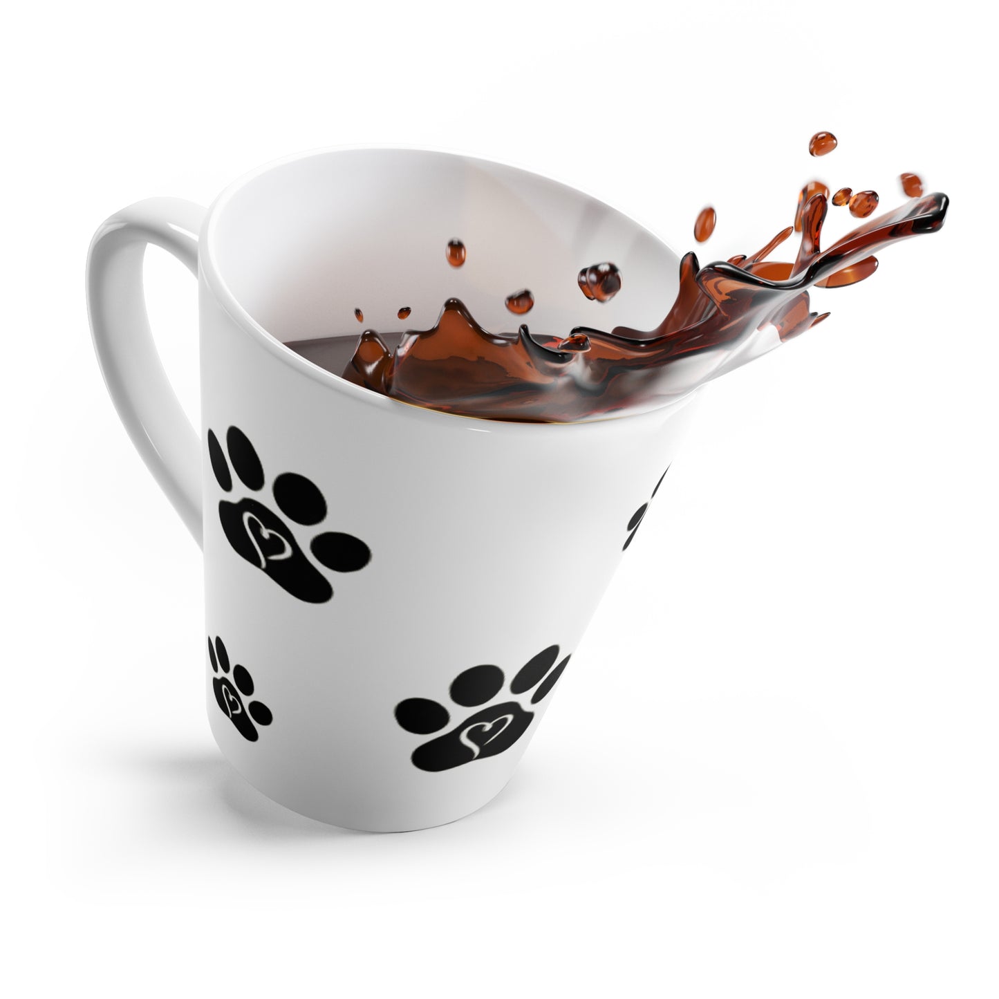 Pet Lover's Heart Paw Print Latte Mug