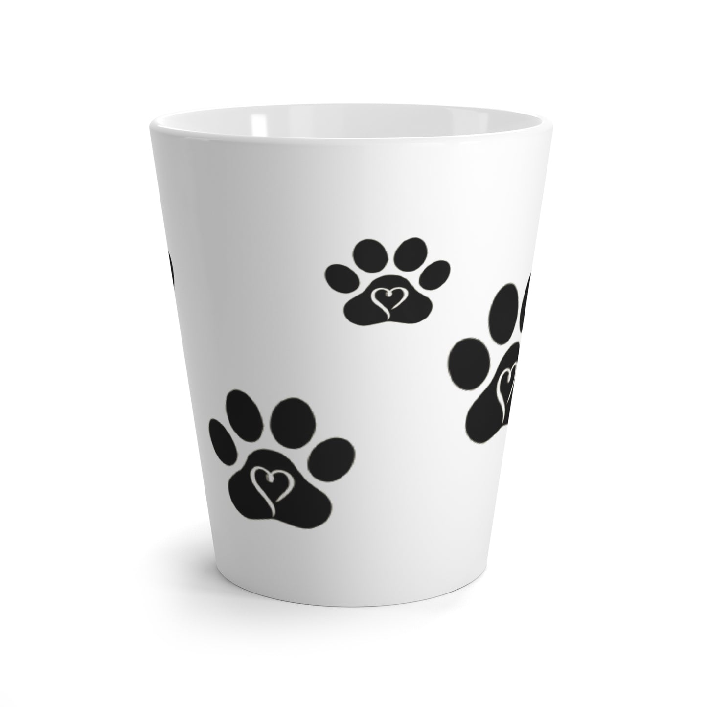 Pet Lover's Heart Paw Print Latte Mug