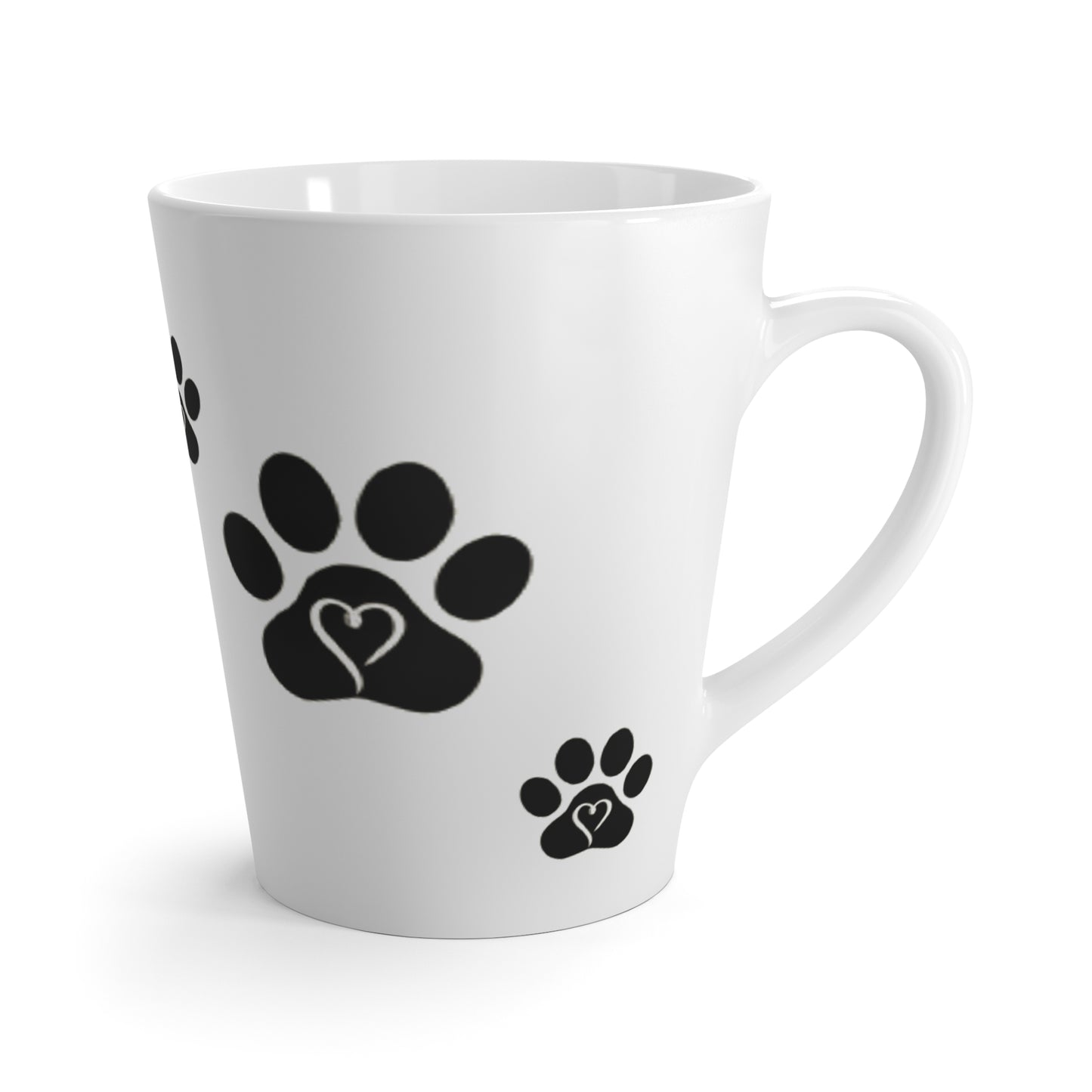 Pet Lover's Heart Paw Print Latte Mug